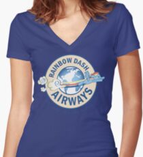 Rainbow Dash Airways Women's Fitted V-Neck T-Shirt