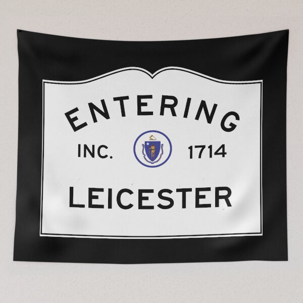 Item preview, Entering Leicester Massachusetts - Commonwealth of Massachusetts Road Sign  designed and sold by NewNomads.