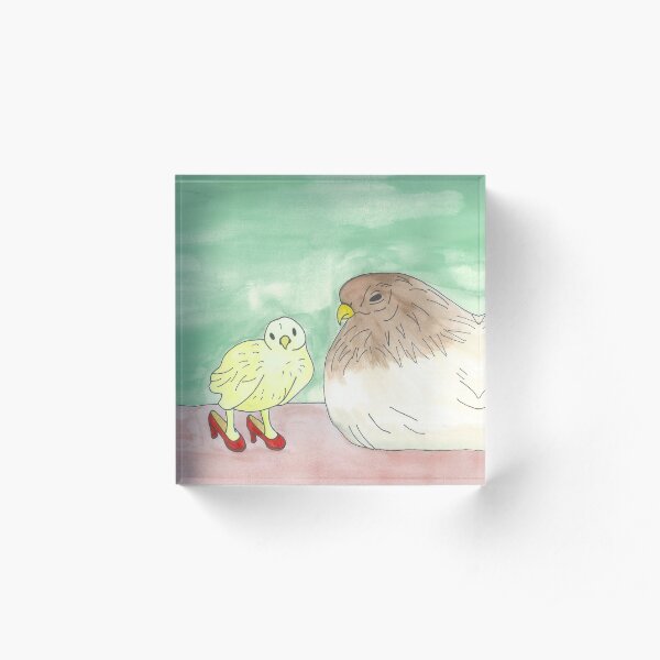 Amelia and Her Mom - Birds in Heels Original Acrylic Block