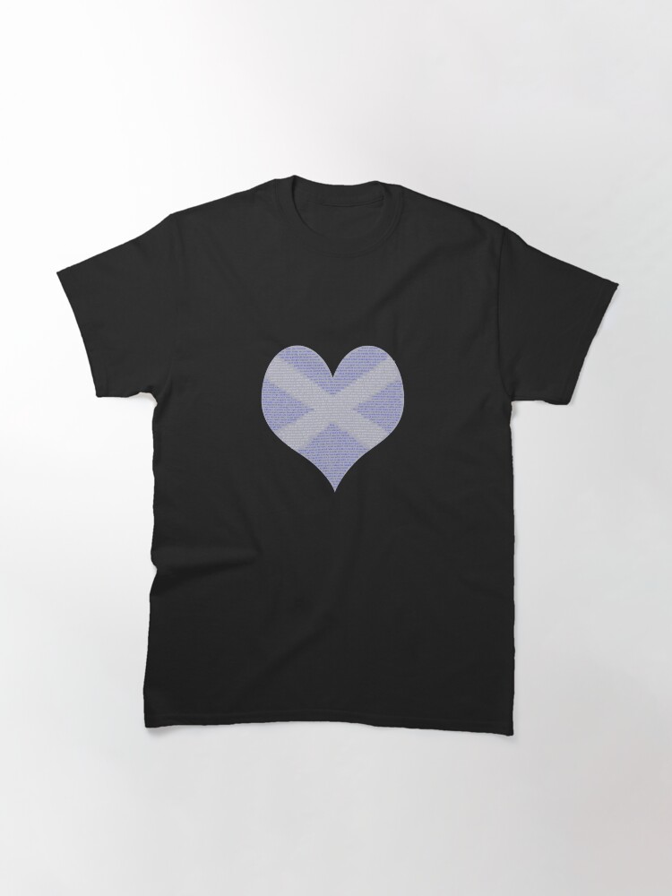 Thumbnail 3 of 7, Classic T-Shirt, Gaelic Words in a Saltire in a Heart designed and sold by SiobhanFraser.