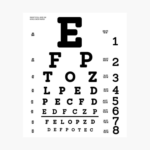 eyes vision test photographic print by ibljutiy redbubble