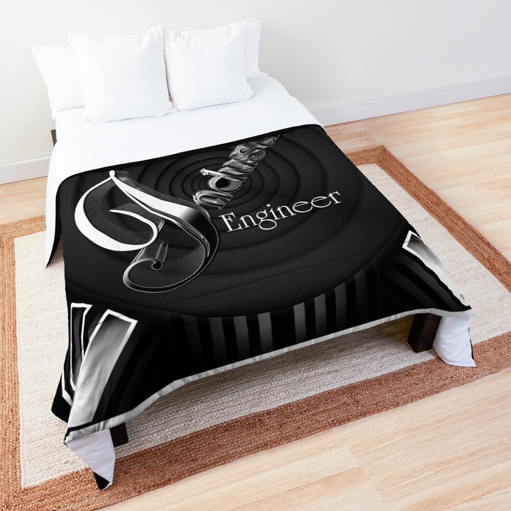 Industrial Engineer Deco Flare Typography Graphic Design by Xzendor7 Comforter