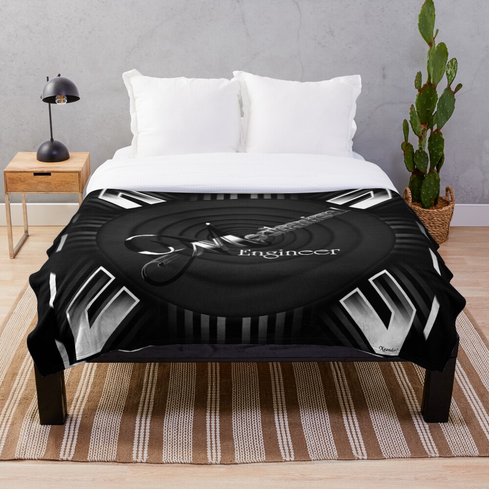 Xzendor7 Comforters, Duvet Covers and Throw Blankets - Elegance and Beauty 15 Mechanical Engineer Deco Flare Typography Graphic Design Throw Blanket
