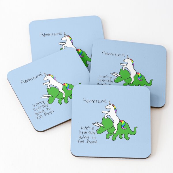 Item preview, Adventure! Just Going To The Shops (Unicorn Riding Triceratops) designed and sold by jezkemp.