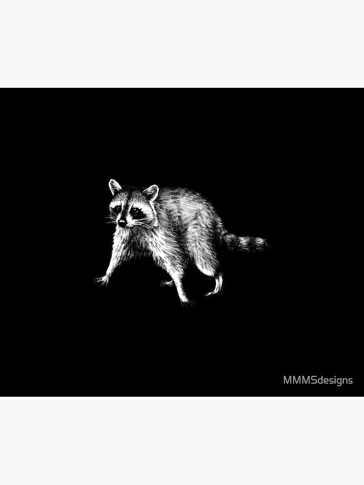 Raccoon Animal Portrait (dark background) by MMMSdesigns