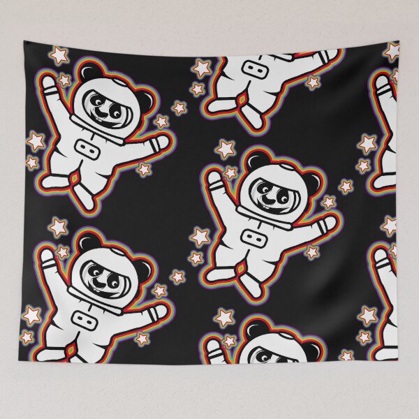 Item preview, little astronaut panda bear with rainbow aura designed and sold by Kisho.