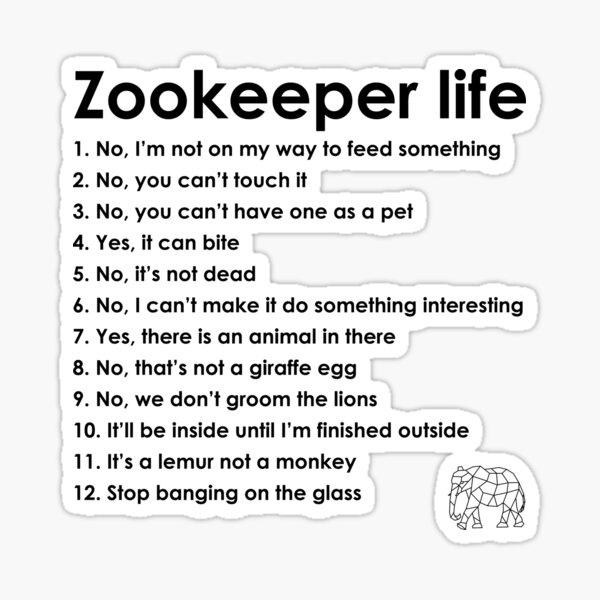 Item preview, Zookeeper life - black designed and sold by GeoCreate.
