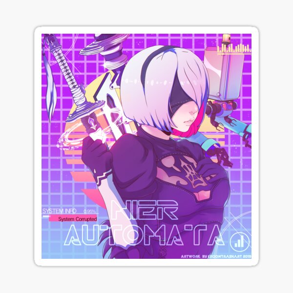 “2B” Sticker for Sale by legiontrashart | Redbubble