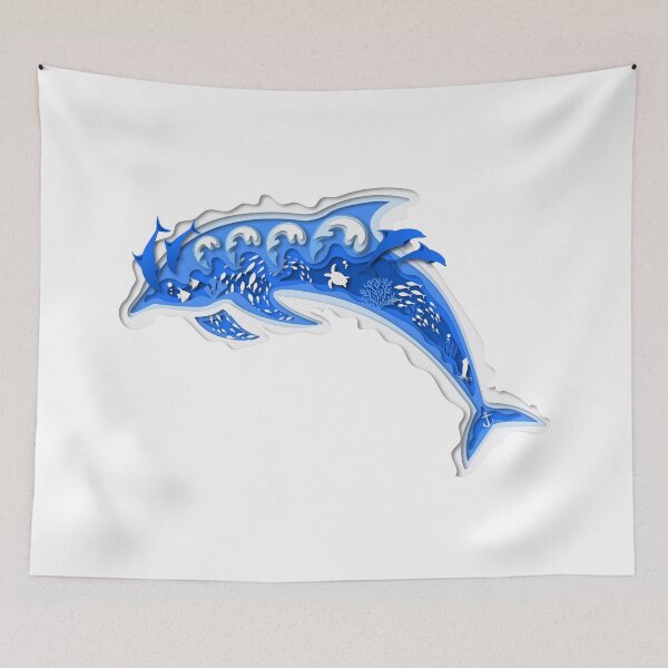 Item preview, Papercut dolphins designed and sold by Curioshitty.