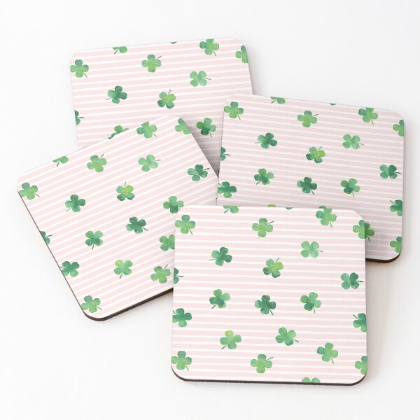 Item preview, Shamrocks - pink stripes - st patricks day designed and sold by littlearrow.