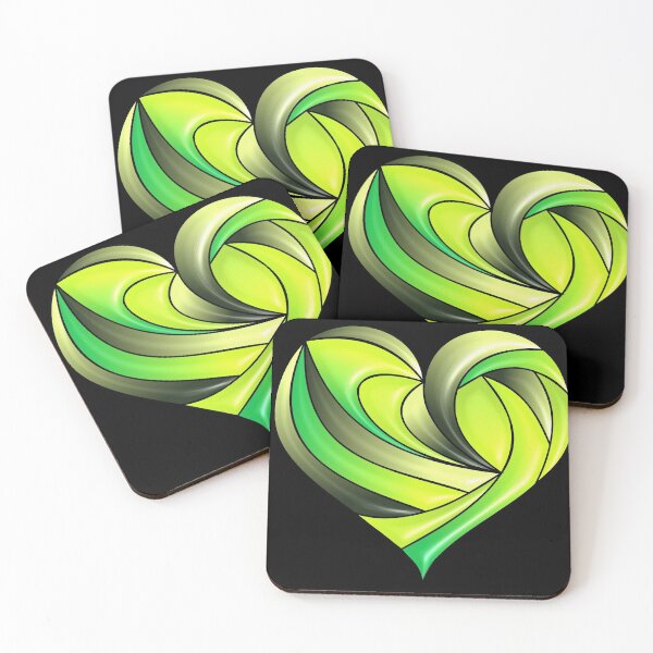 Item preview, Flowing Heart Design Lime Green designed and sold by Paula Helit.