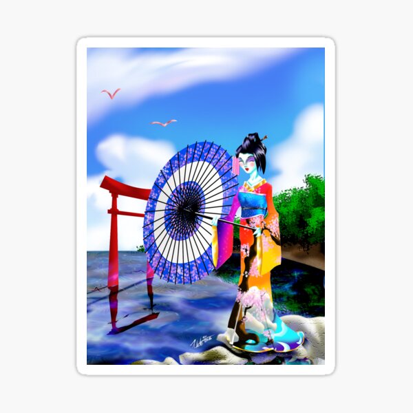 Geisha Walk Sticker