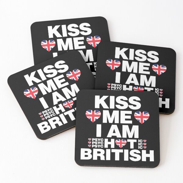 Item preview, Kiss Me I am Hot British - psychotic funny designed and sold by elhefe.
