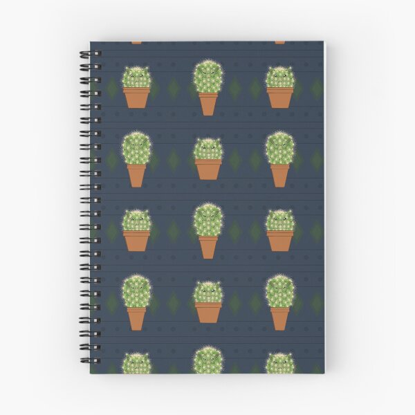 Item preview, Cat-us (Cactus) Stripes on Dark Blue Diamonds designed and sold by DoodleTrees.