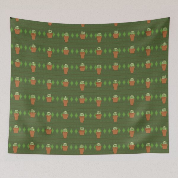 Item preview, Mini Cati (Cacti) Stripes on Green Diamonds designed and sold by DoodleTrees.