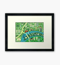 Cartoon Map of Moscow Framed Print