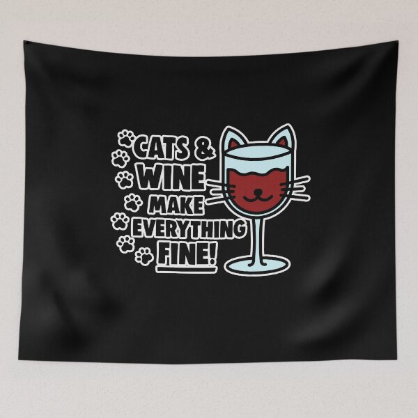 Item preview, Cats & Wine Make Everything Fine Wine Lover Gift designed and sold by hadicazvysavaca.
