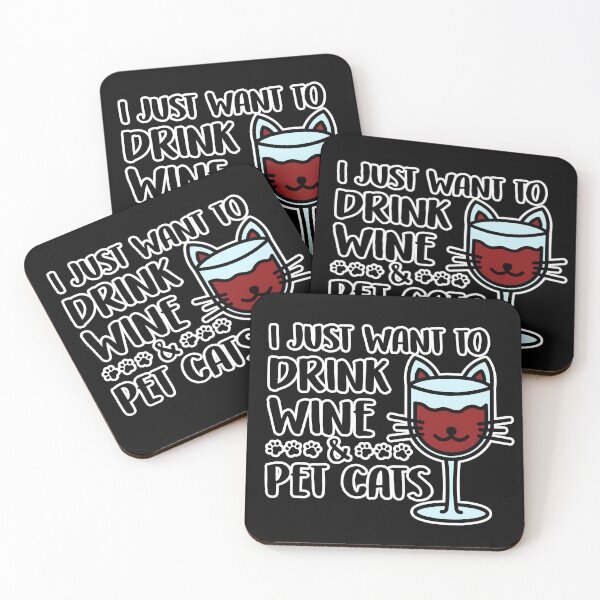 Item preview, I Just Want To Drink Wine And Pet Cats Wine Lover Gift designed and sold by hadicazvysavaca.