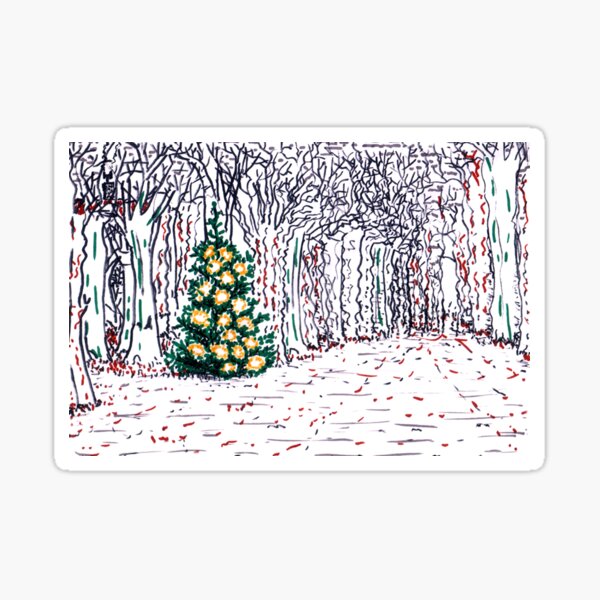 Tree with Christmas Decoration Sticker