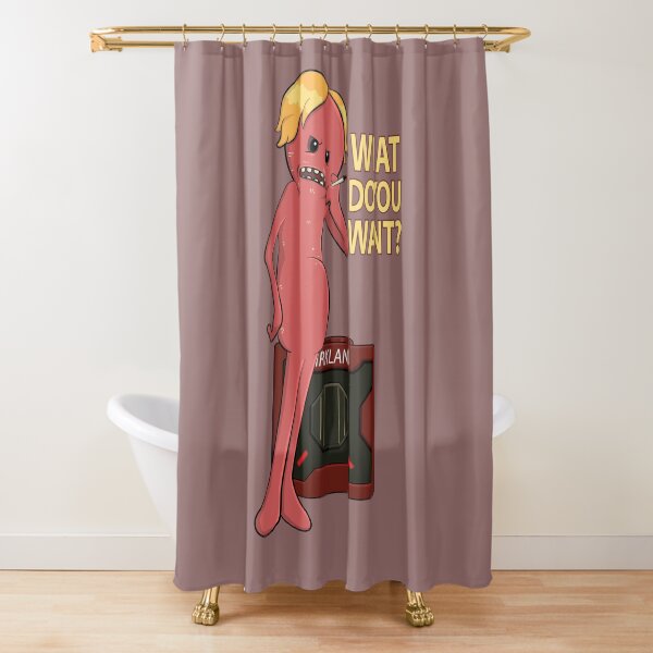 Rick and Morty Kirkland Brand Red Mr Meeseeks Shower Curtain