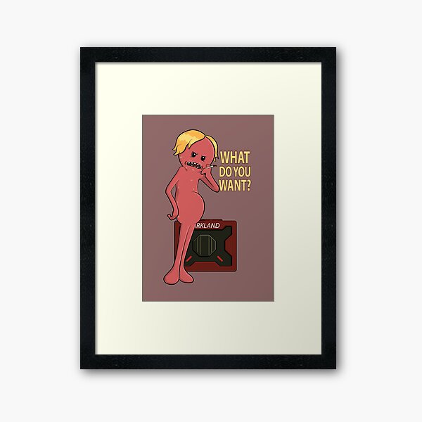 Rick and Morty Kirkland Brand Red Mr Meeseeks Framed Art Print