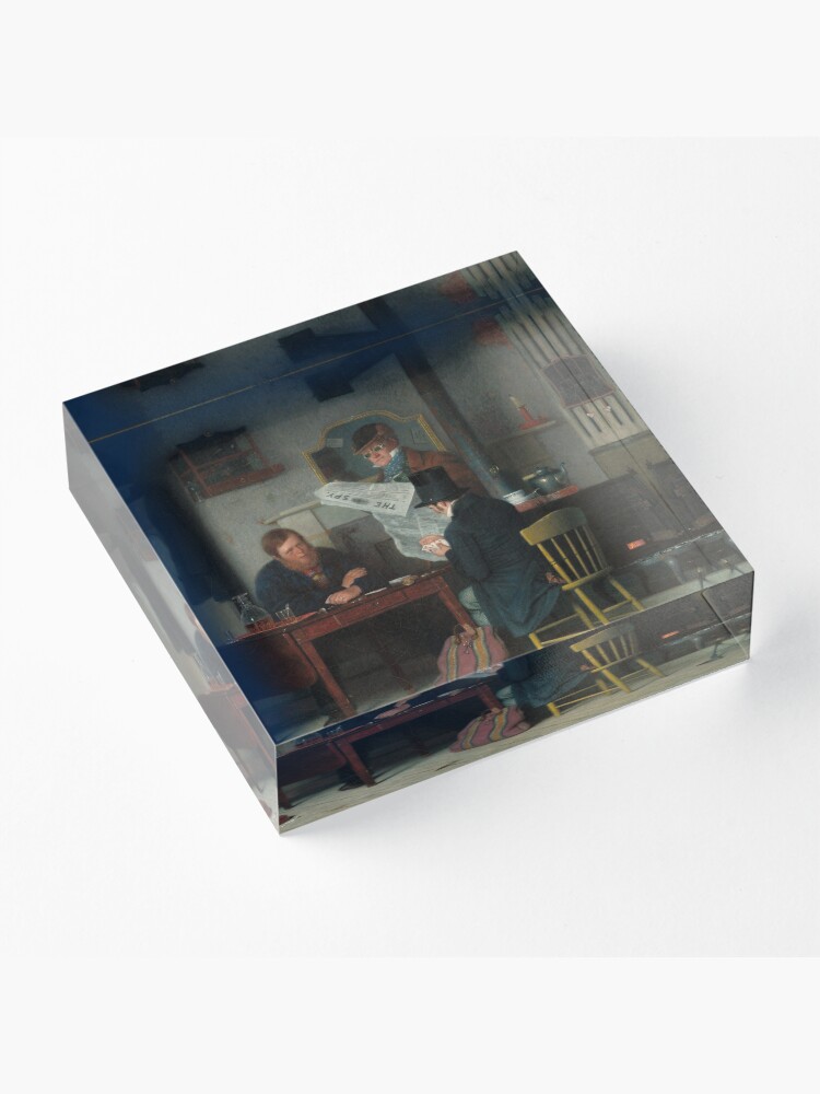 Alternate view of Waiting for the Stage Oil Painting by Richard Caton Woodville Acrylic Block