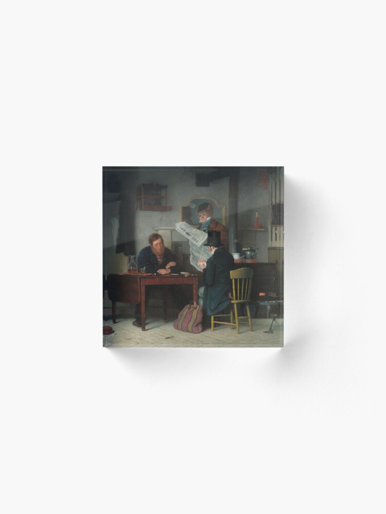 Alternate view of Waiting for the Stage Oil Painting by Richard Caton Woodville Acrylic Block