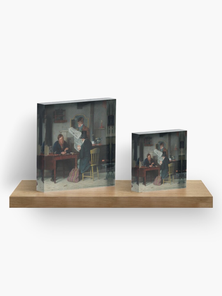 Alternate view of Waiting for the Stage Oil Painting by Richard Caton Woodville Acrylic Block