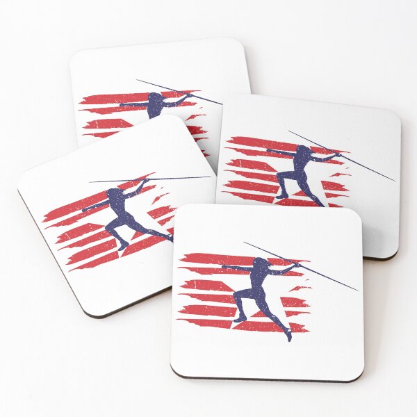 Item preview, Patriotic Javelin Throw - Female Athelete - Track and Field  with American flag for Fourth of July ( 4th of July /Independence Day), Veteran's Day, Memorial Day designed and sold by silhouettequeen.