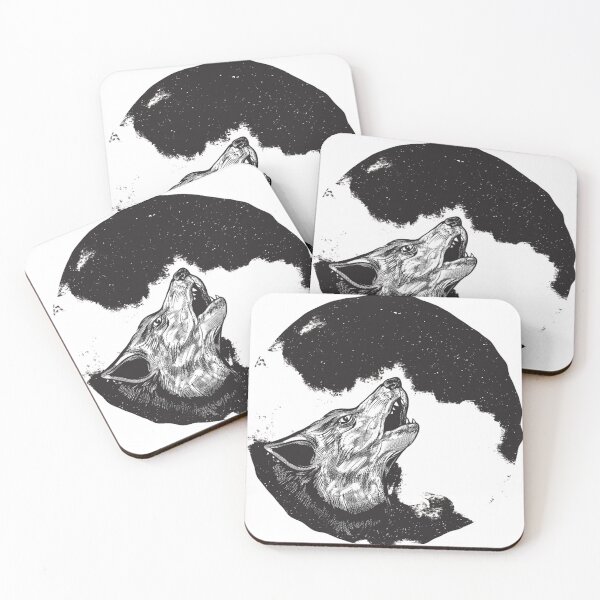 Item preview, Wolf howling at full moon designed and sold by Shopp' in.