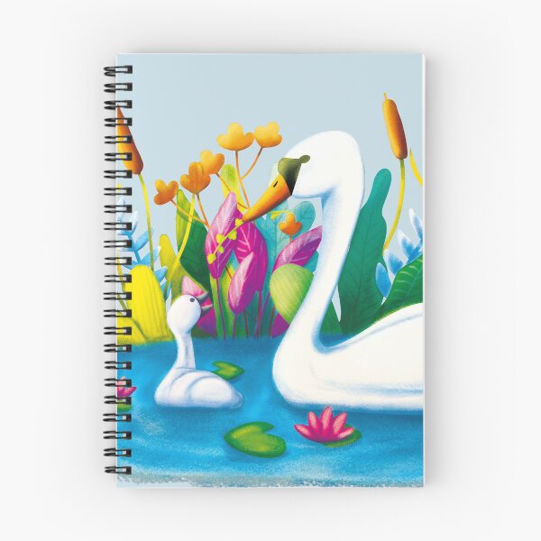 Item preview, Baby swan and mother. Digital drawing designed and sold by Jelena Slijepcevic.
