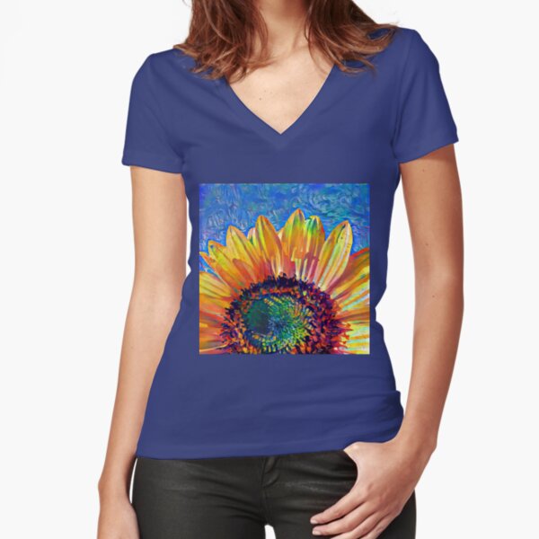 Solar eyelashes Fitted V-Neck T-Shirt