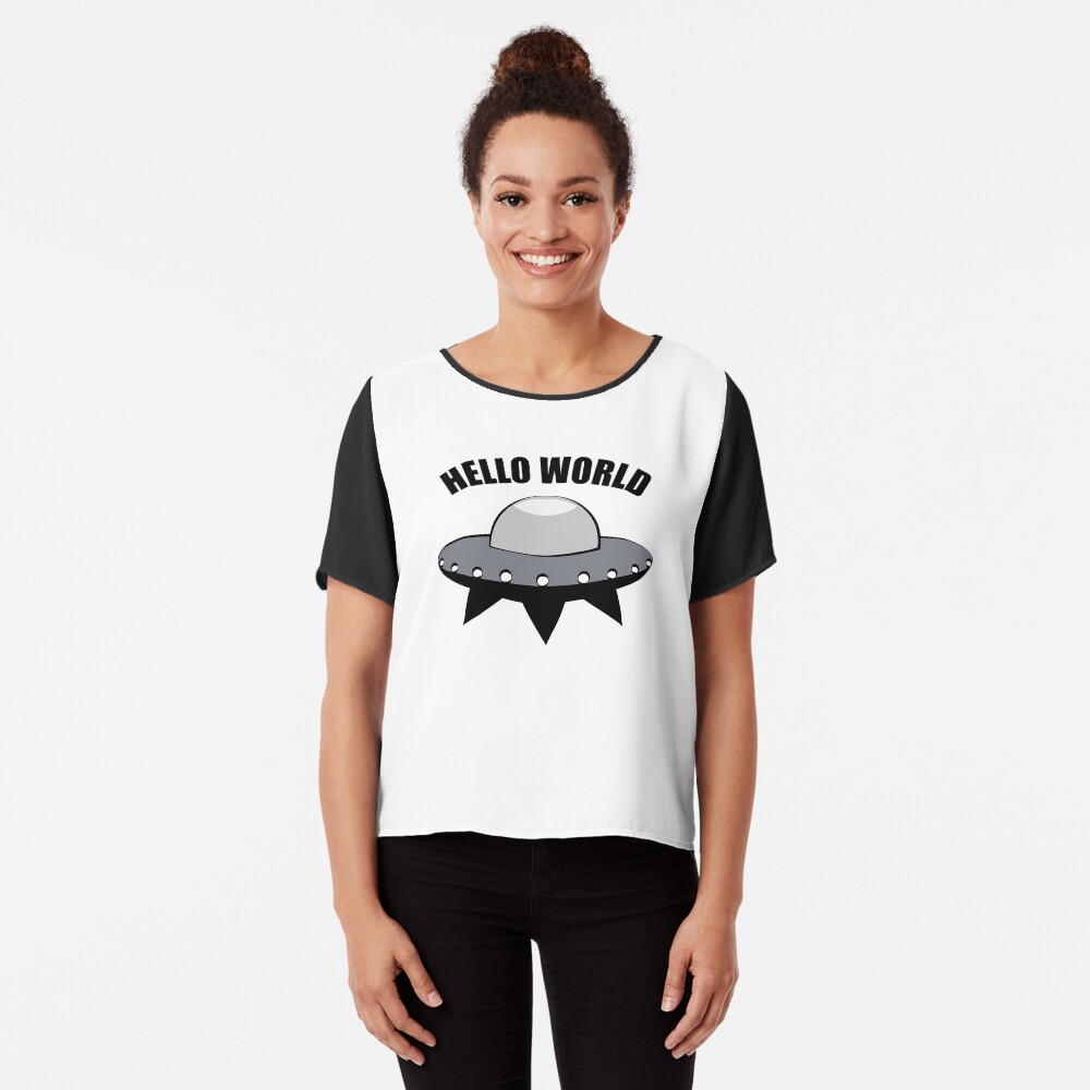 Hello World Chiffon Top