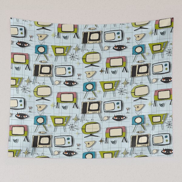 Item preview, Retro Tv Blue #midcentury designed and sold by susycosta.