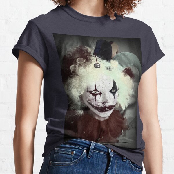 Jester Clown Horror Head ~ Lady Scream Classic T-Shirt