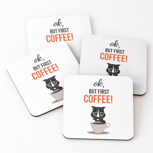 Item preview, Ok, But First Coffee! designed and sold by PinkPandaPress.