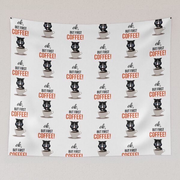 Item preview, Ok, But First Coffee! designed and sold by PinkPandaPress.