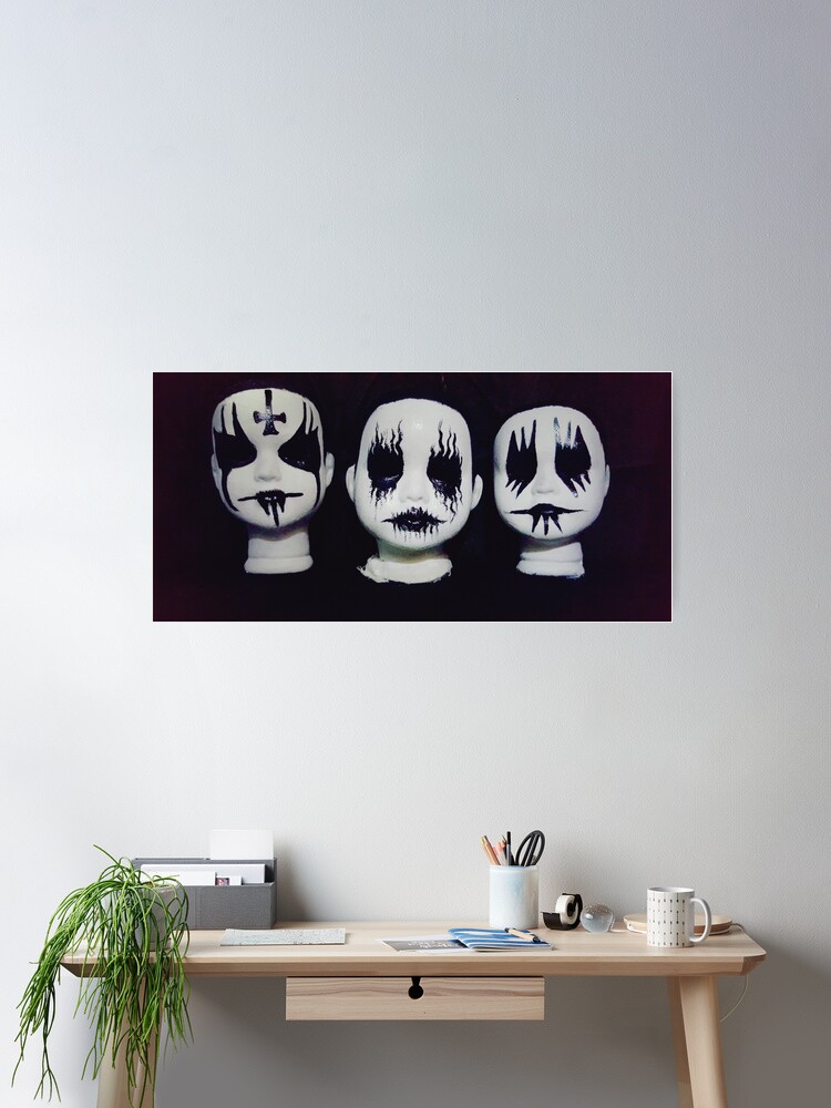 Thumbnail 2 of 3, Poster, Corpse Paint Black Metal Doll Heads ~ Lady Scream designed and sold by Lady-Scream.