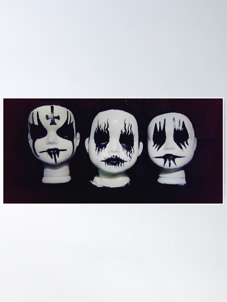 Alternate view of Corpse Paint Black Metal Doll Heads ~ Lady Scream Poster