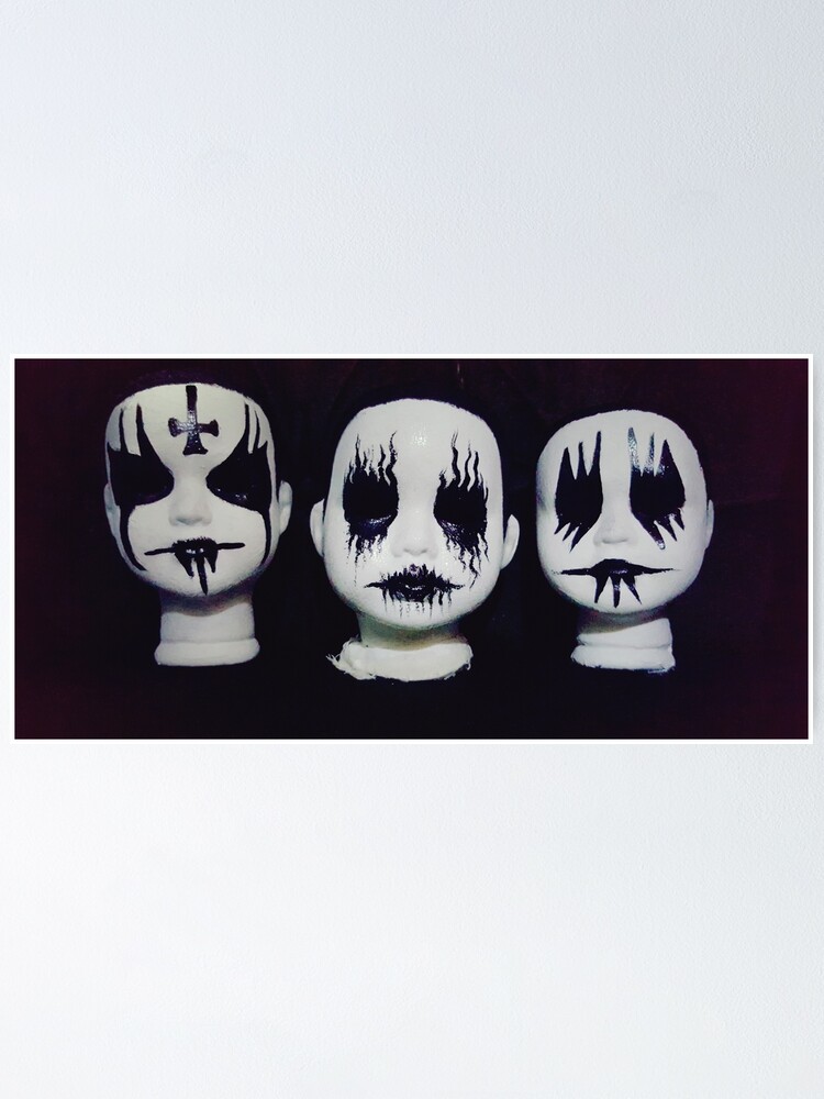 Alternate view of Corpse Paint Black Metal Doll Heads ~ Lady Scream Poster
