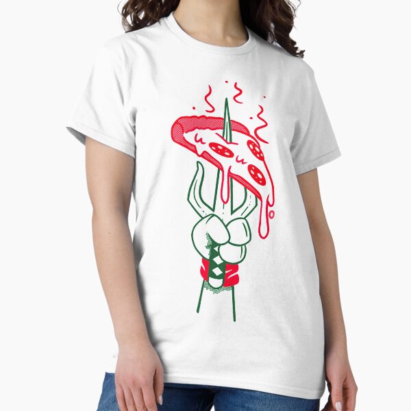 Vista previa del artículo con la obra «Tenedor de pizza», diseñado y vendido por CowabungaLoot.