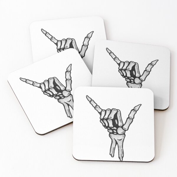 Item preview, skeleton hand hang loose shaka sticker designed and sold by th3a.