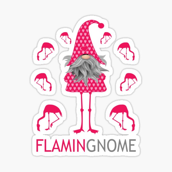 Item preview, Garden Gnome Flamingo Flamingnome Funny Gnome Heart Pink Flamingo Gnome Design designed and sold by Magraphx.