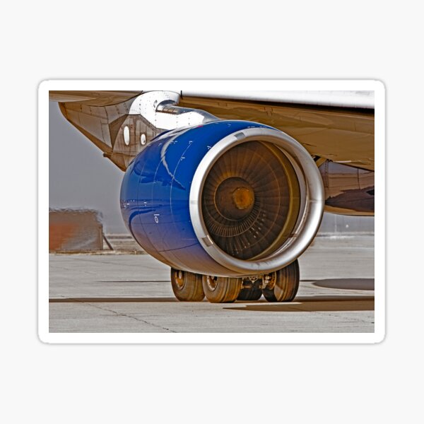Jet Engine Preparing for Take Off - Fresno, California Sticker