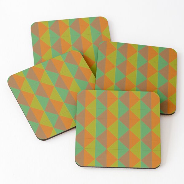 Item preview, Green and brown triangles pattern designed and sold by tetibright.