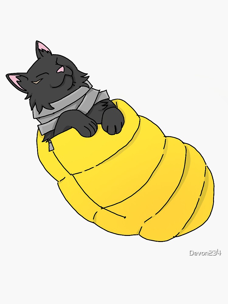 "Cat Eraserhead in Sleeping Bag Cute" Sticker for Sale by Devon234