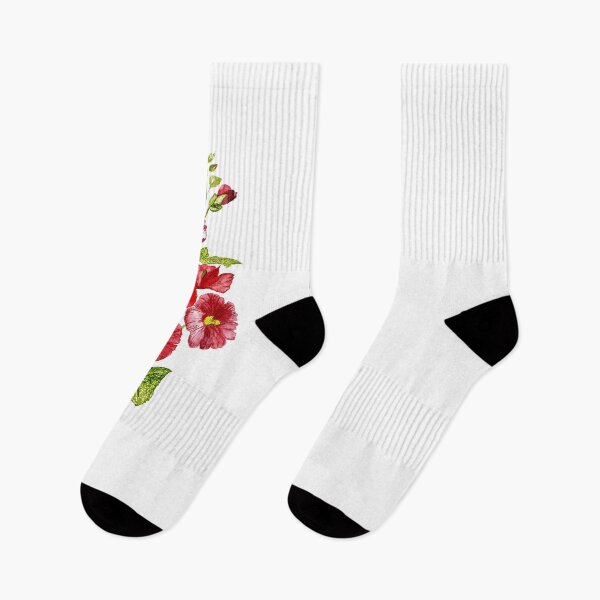 Item preview, Flower Red hollyhock with blooming bud designed and sold by Pragatee.