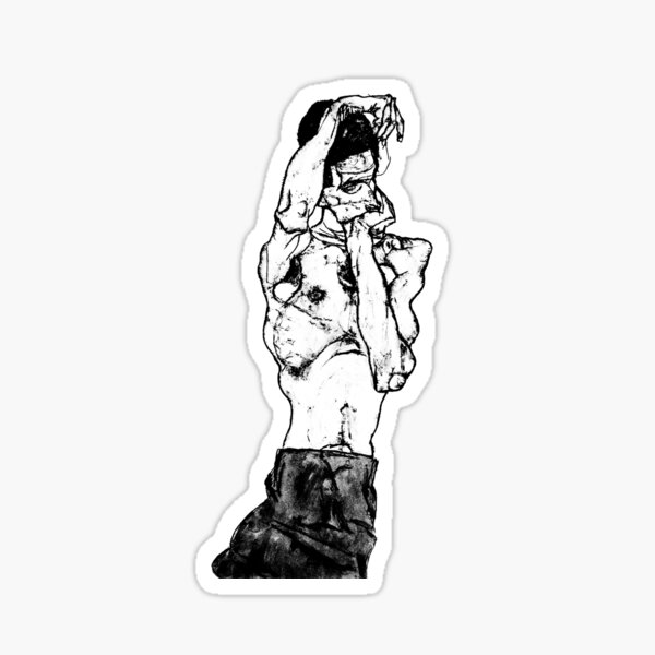 Egon Schiele, Standing Male Nude with a Red Loincloth, 1914 Sticker