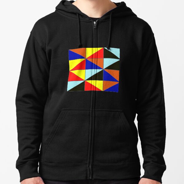 Colorful Grids Zipped Hoodie