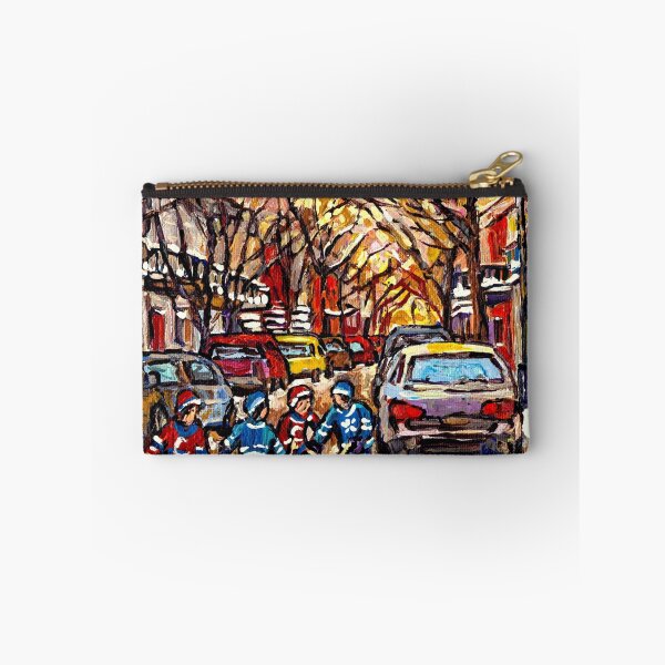 Item preview, MONTREAL HOCKEY PAINTINGS ON THE WAY TO HOCKEY PRACTICE ORIGINAL PAINTING FOR SALE designed and sold by Carole  Spandau.
